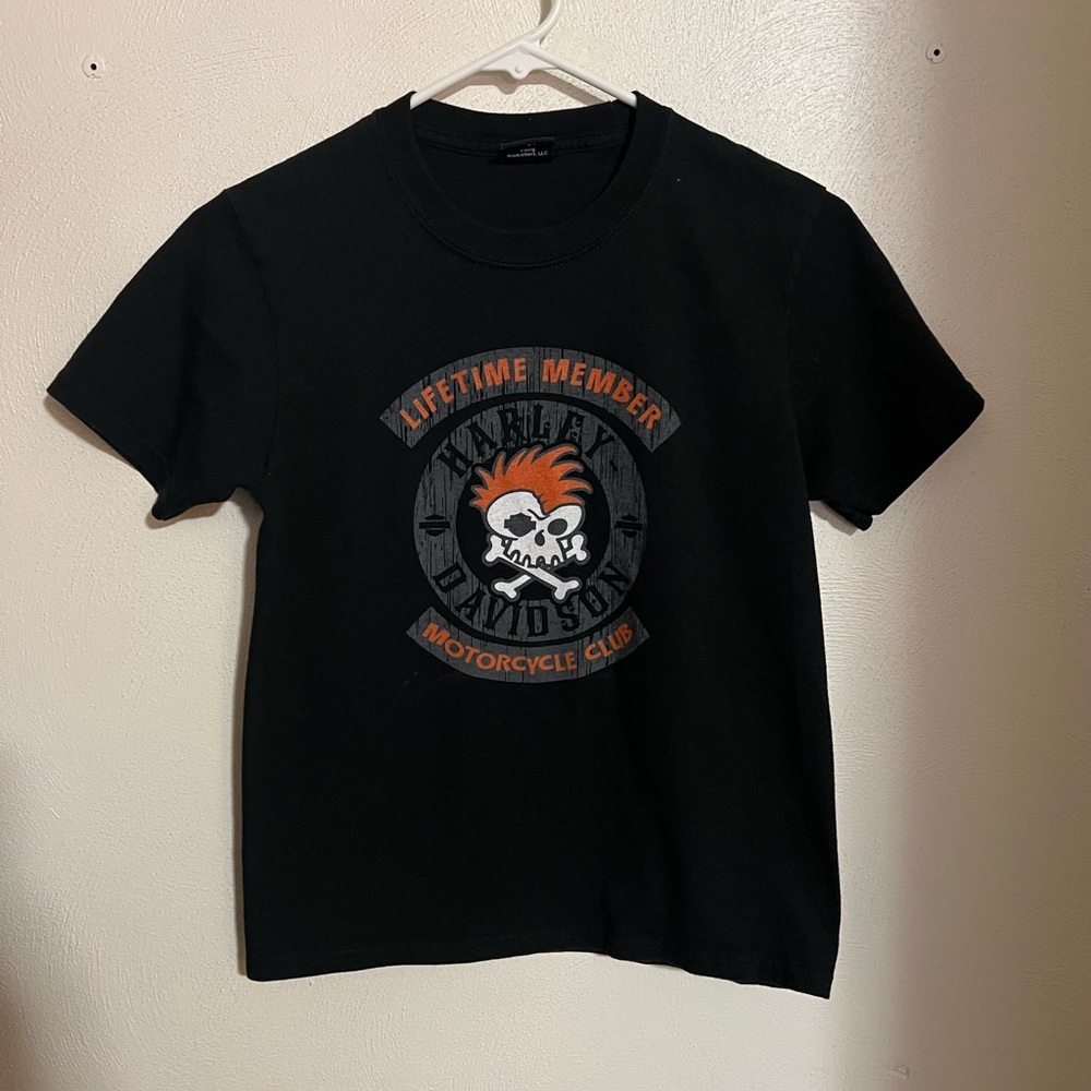 HARLEY-DAVIDSON Classic Aruba Lifetime Member Graphic T Shirt Black Boy's Size M